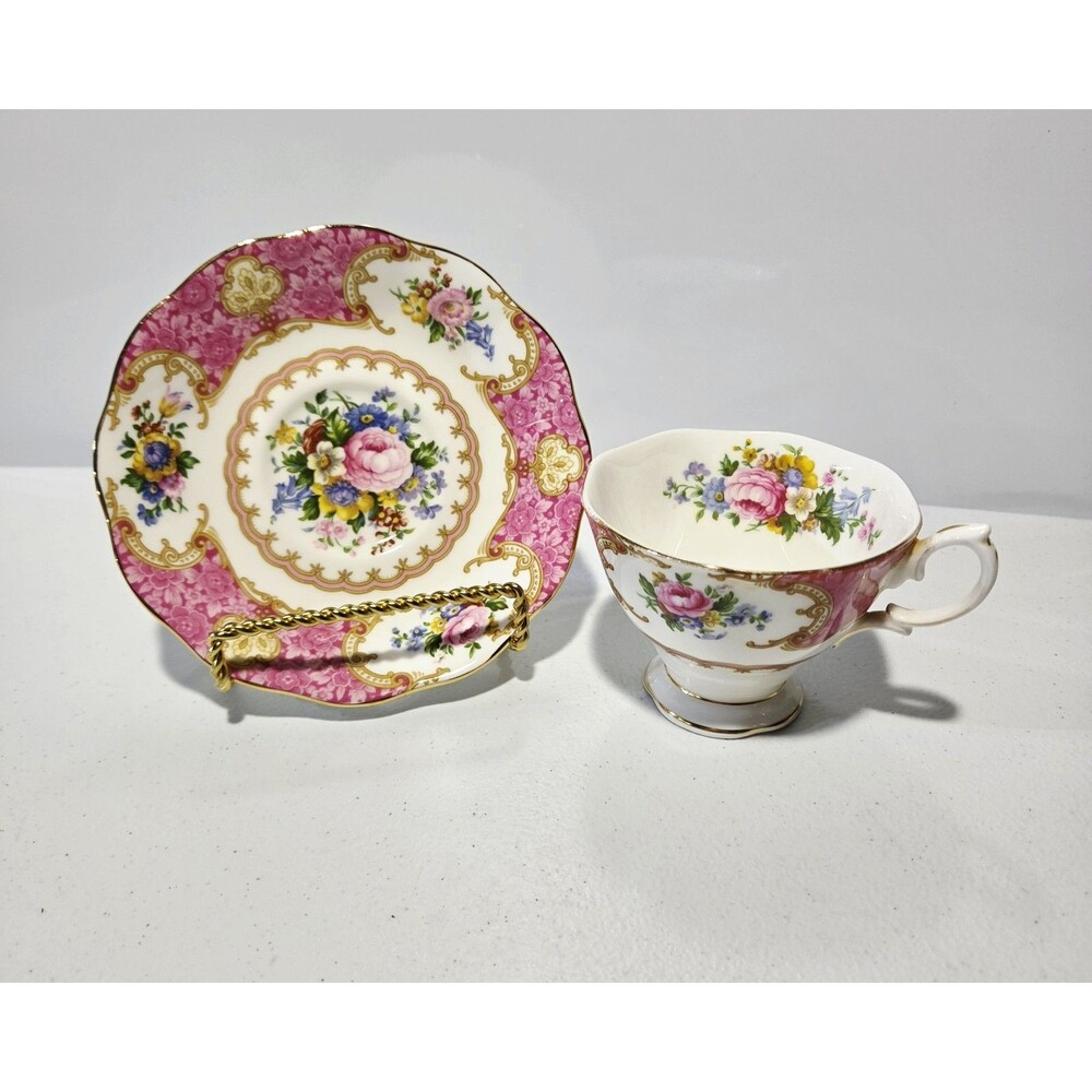 Vintage Royal Albert Lady Carlyle Teacup And Saucer Bone China England